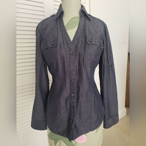 NEW- DENIM MILITARY BOYFRIEND SHIRT FROM EXPRESS